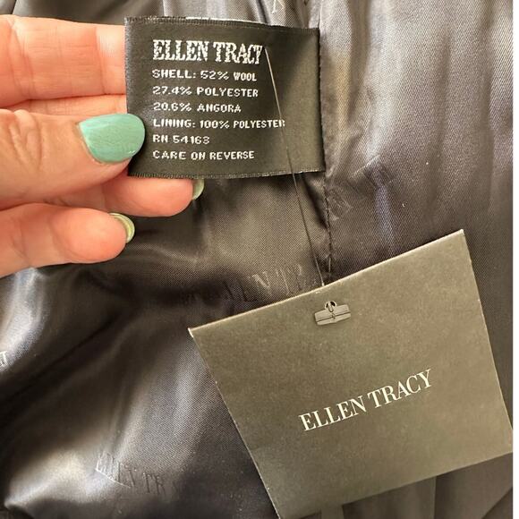 Ellen by Ellen Tracy Wool Coat with Tie Belt - Size 16 (NWT) Stunning! - Picture 11 of 13